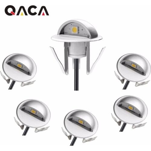 QACA DC 12V Stair Well Corridor Wall Lighting Decorative Lamp Sheds Porches Recessed Led Deck Stair Light Set of 6pcs B106A-6