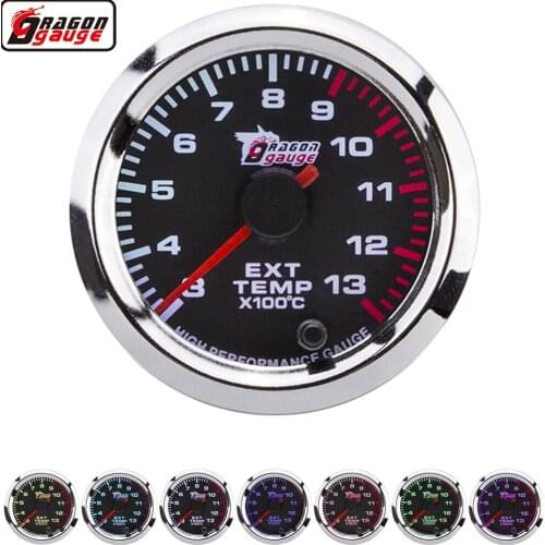 Dragon 2“ 52mm Stepper Motor 7 Colors Backlight Auto Car Engine Exhaust Gas Emperature Gauge Ext Temp Meter Free Shipping