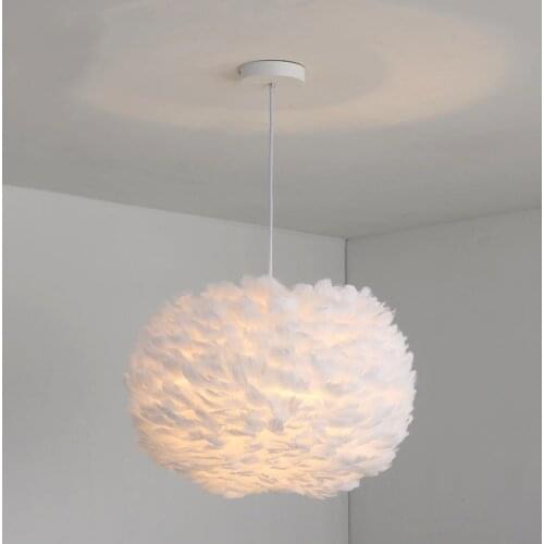 2021Nordic new feather chandelier living room pendant lights warm home decoration lamp indoor lighting