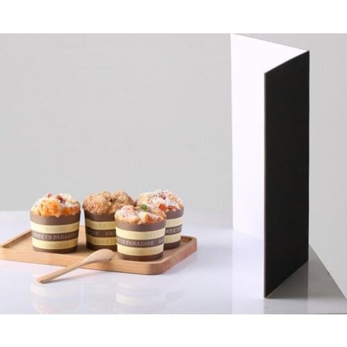 Camera Folding Double Sided White Black Matte Fill light Reflector Absorb Thick Reflective Paper Reflector for photography 12pc