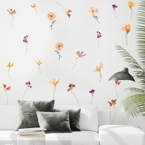Modern Watercolor Flower Wall Sticker Art Wallpaper Removable Living Room Bedroom Decor Sofa Backdrop Room Decoration Aesthetic