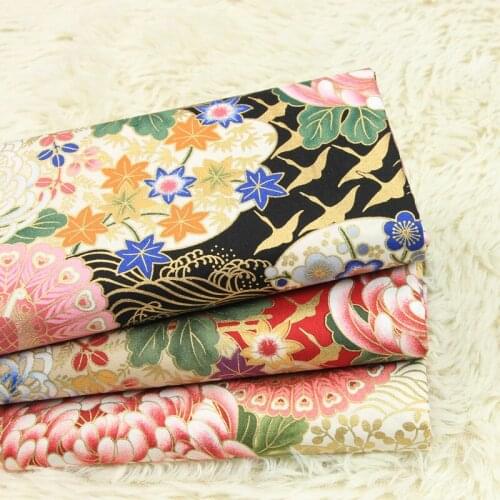 Thin cotton fabric Fashion hot stamping printing tissu Hand-made DIY bags and garments quilting fabric