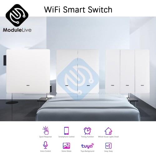 433MHZ Remote+Smart Switch WiFi Push Button Wall Light Switch EU AC 90v 250v WIFI Wireless Control Alexa Google Home Compatible
