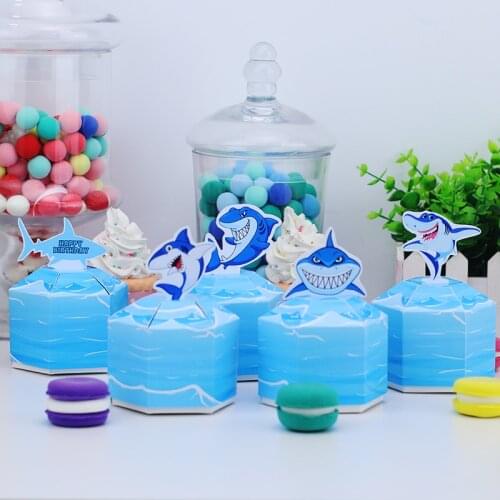 Shark Favor Boxes Party Birthday Party Suplies Shark Candy Box Under Sea Decor Kids Birthday Party Decoration Supplies Shark