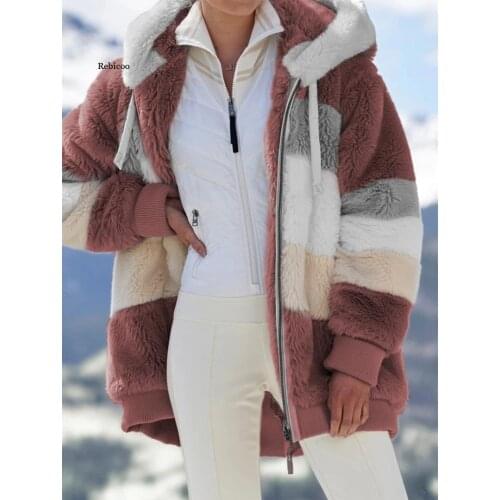 Women Winter Thick Warm Teddy Coat Lapel Long Sleeve Fluffy Hairy Fake Fur Jackets Female Button Pockets Plus Size Overcoat