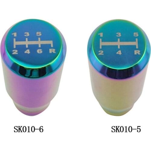 1Pc Universal Car Aluminum Alloy Manual Gear Shift Knob Car Accessories Sport Racing 5/6 Gears Car Modification Multicolor