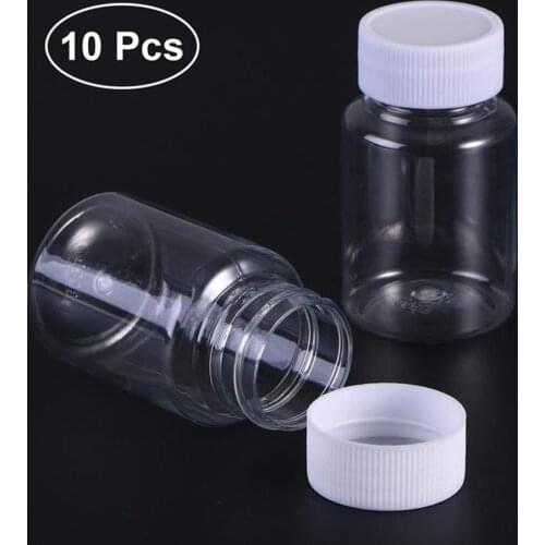 10Pcs 15ml Empty Pill Sample Medicine Solid Powder Case Bottle Storage Container