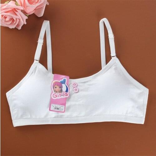 2018 Young Girls Solid Colors One-Piece Thin Lace Training Bras With Three Back Hooks
