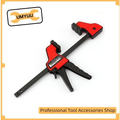 UMYUU 4 Inch Quick Ratchet F Clamp Heavy Duty Wood Working Work Bar Clamp Clip Kit Woodworking Reverse Clamping 30x100mm