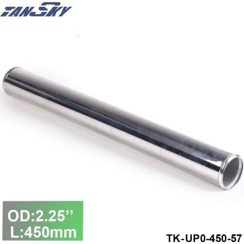 57mm 2.25"OD Out/Inlet Aluminum Straight Turbo/Intake/Intercooler Elbow Piping L: 450mm For Ford F250 6.0 TK-UP0-450-57