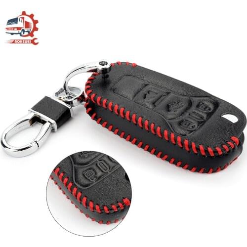 AOHEWEI Leather Remote Key Chain Ring Cover Case Holder for Ford Focus 2 3 4 MK2 MK3 MK4 Kuga Edge Mondeo Fusion Ecosport Fiesta