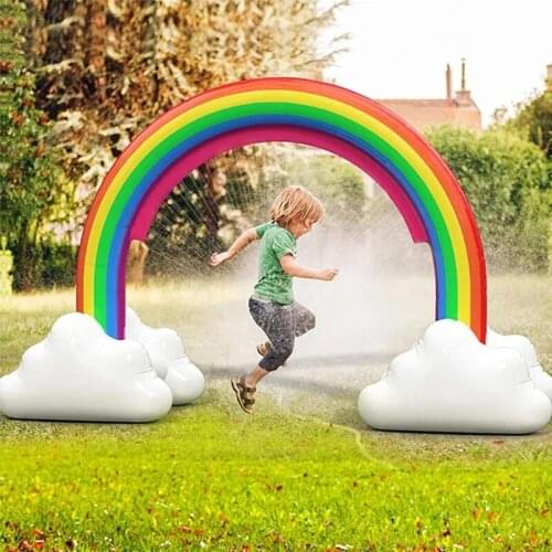 Large Inflatable Rainbow Arch Sprinkler Water Sprinkler Outdoor Water Toys for Toddlers Outdoor Toys for Birthday Party Festival