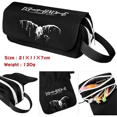 Anime Death Note Zipper Pencil Case Cartoon Nylon Student Penbag Makeupbag Women Travel Cosmetic Bags Stationery Gift