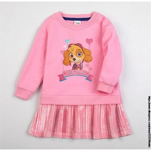 Winter Kids Dresses Girls Long Sleeves PAW PATROL Princess Dress Toddler Birthday Girls Vestidos Children Hooded Dress Clothes