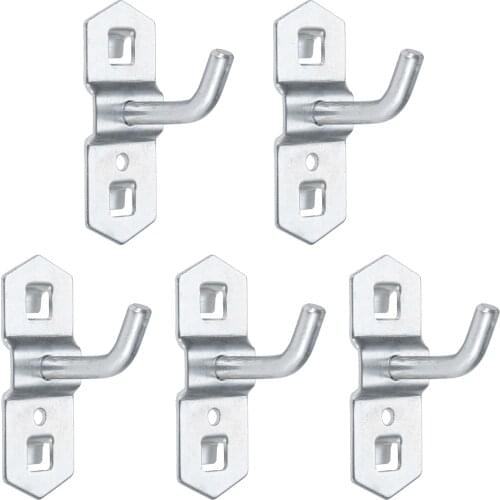 DRELD 5PCS 25MM Tool Hanging Hook Metal Display Rack Metal Shop Good Shelf Hooks Thickening Hole Plate Household Kitchen Hooks