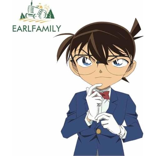 EARLFAMILY 13cm x 8.9cm For Detective Conan Car Stickers Auto Refrigerator Decal Graffiti Vinyl Material Occlusion Scratch Decor