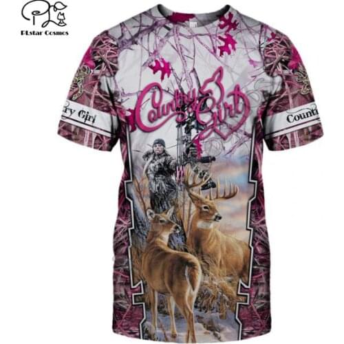 PLstar Cosmos Animal Deer Bow Hunting Hunter T-Shirts Camo Tattoo Harajuku 3DPrint Summer Casual Tees Shorts Sleeve Men/Women A1