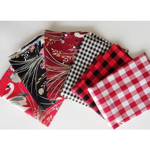 HLQON cotton sateen multi patterns fabric for sewing women clothing upholstery tissue wedding dress patchwork DIY