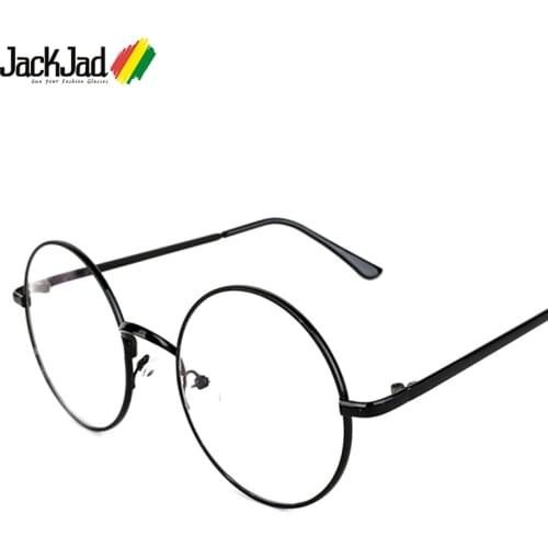JackJad 2020 Fashion Women Round Metal Plain Glasses Anti Blue Ray Eyewear Vintage Classic Retro Myopia Optical Glasses Frames