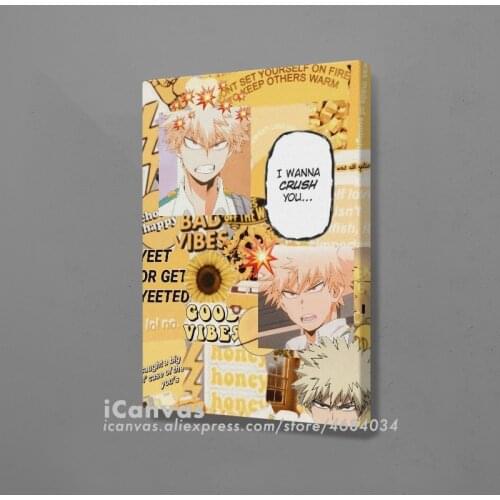 Katsuki Bakugo Kacchan My Hero Academia BNHA Decoration Prints Home Decor Canvas Living Room Bedroom Painting Wall Art Poster
