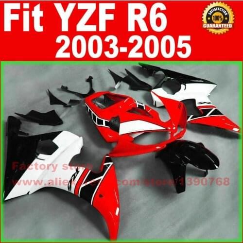 Road/race ABS motorcycle fairings kit for YAMAHA R6 2003 2004 2005 YZF R6 03 04 05 white fairing part