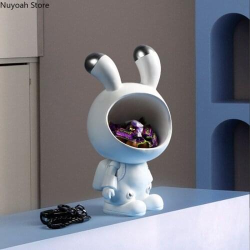 Space Rabbit Big Mouth Storage Creative Home Decoration Fruit Tray Living Room Snacks Candy Porch Key Decoration Light Luxury