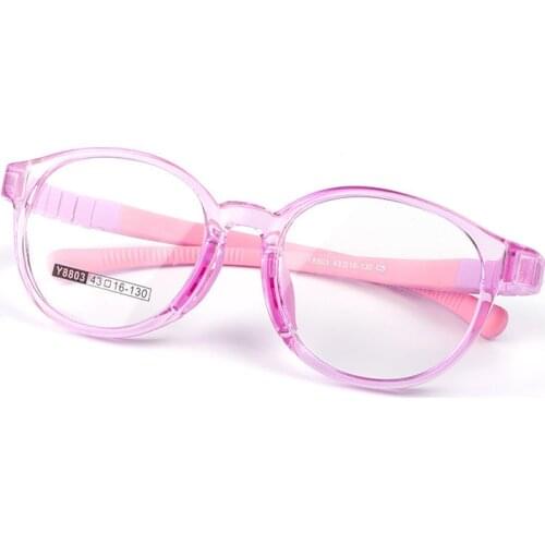 4-11Year-old Myopia Optical Round BoyGirl Glasses Frame Solid TR90 Rubber Diopter Transparent Kids Glasses Flexible Soft Eyewear