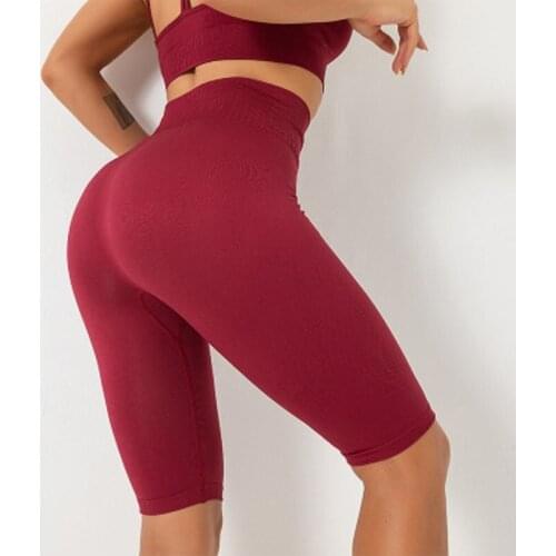 Summer Women Tight Fitting Hip Yoga Pants Hip-Lifting Sports Shorts Training Fitness Solid Color Yoga Sportswear