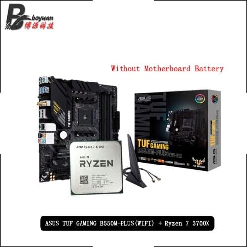 AMD Ryzen 7 3700X R7 3700X CPU + ASUS TUF GAMING B550M PLUS (WI-FI) Motherboard Suit Socket AM4 All new but without cooler