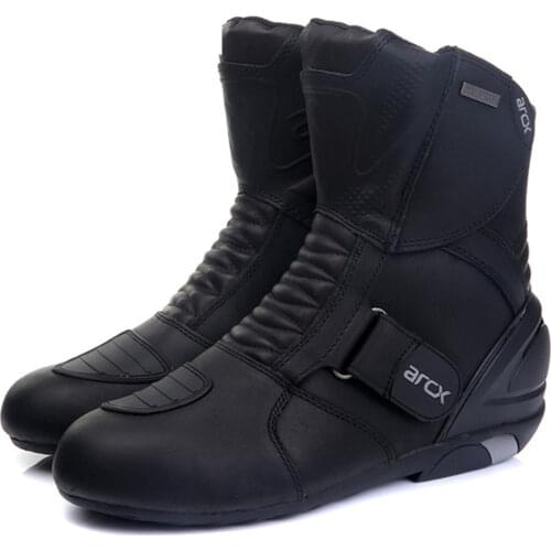 ARCX Mens Motorcycle Boots Genuine Cow Leather Waterproof Street Moto Racing Boots Motorcross Boots Motorbike Boots L60612