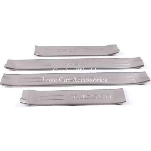 For Hyundai Tucson 2006-2014 Interior Door Sill Cover Welcome Suff Plate Guard Pedal Protector Stainless Car-Styling Accessories