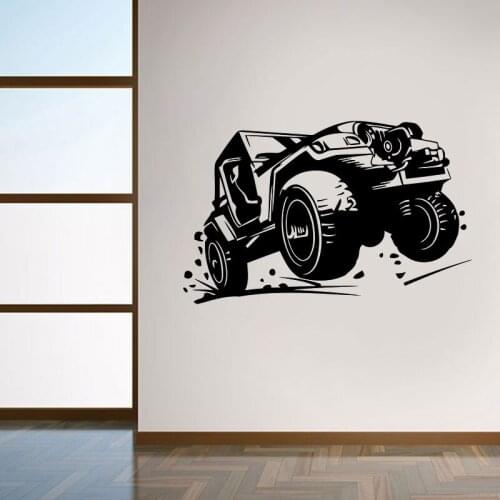 Jeep Wall Decal Jeep Wrangler Sticker Home Interior Design Living Boys Room Dorm Garage Decor Car Vinyl Art Removable Sticker c5