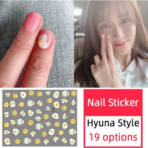 Nail Sticker Kim Hyuna Style Nail Decal Flower Spring and Summer Design Orange Stickers Press on Nails Manicure Cute Kawaii