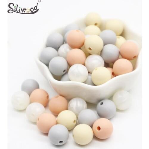 20mm New Silicone Beads Baby Teething Teether Soother Nipple DIY Attachment Pacifier Clips BPA Free Colourful Teething Beads Toy