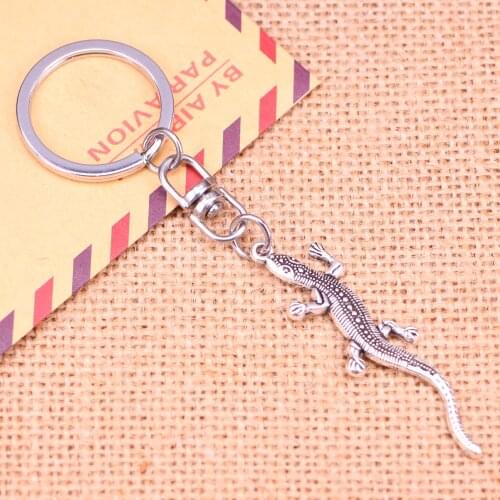 New Fashion Keychain 56*15 mm lizard gecko Pendants DIY Men Jewelry Car Key Chain Ring Holder Souvenir For Gift