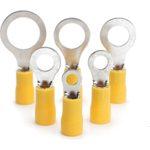 New high quality 10PCS yellow rubber PVC terminal insulation ring connector RC 4.0-6.0mm 12-10AWG M5 M8 M10 M13