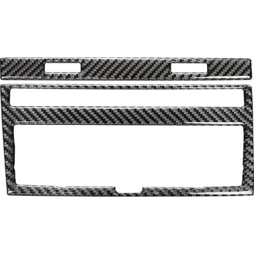 Carbon Fiber Air Conditioning CD Panel Cover Trim for - A6 2005 2006 2007 2008 2009 2010 2011 Car Accessories