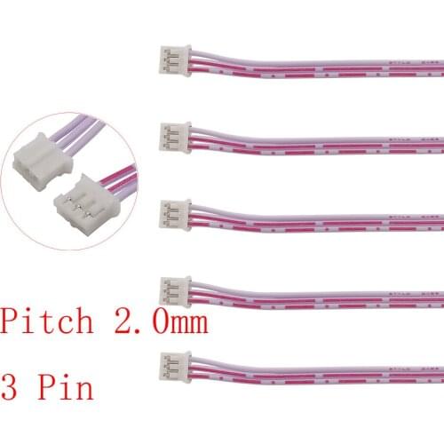 PH2.0 Female Connector 20CM JST 2.0 mm Pitch 3 Pin Female to Female Jack Double Head Terminals Cable Wire Connectors 26AWG