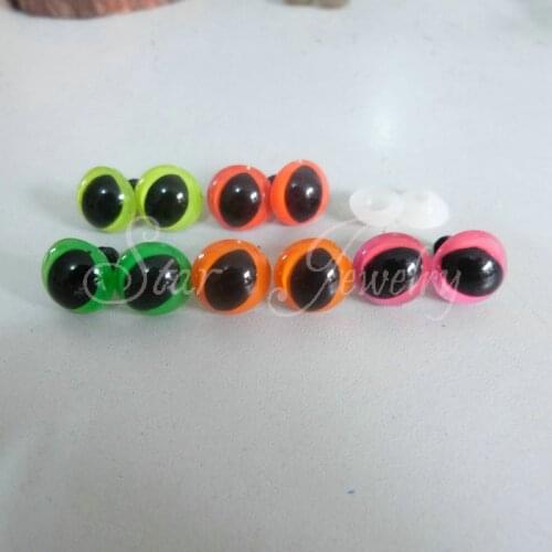 Five mixed colors handcraft make plastic toy cat eyes +White color washer/10mm/12mm/14mm/13mm/15mm/16mm/18mm size option