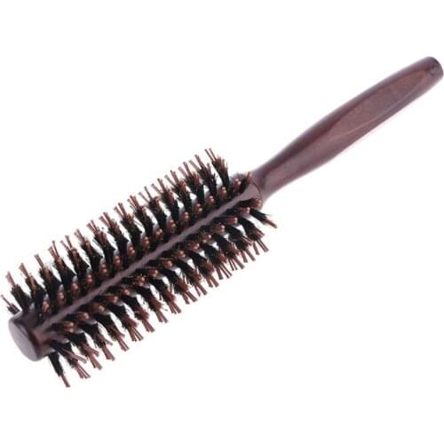 6 Types Straight Twill Hair Comb Natural Boar Bristle Rolling Brush Round Barrel Blowing Curling DIY Hairdressing Styling Tool
