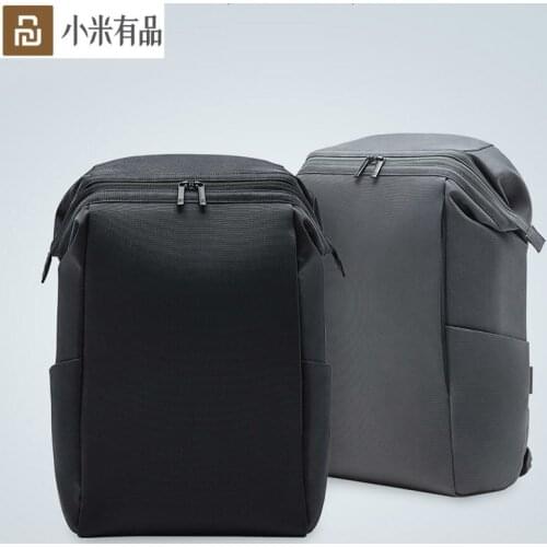 Youpin 90FUN Bag Commuter Backpack Barrel Opening 4 Levels Of Water Repellent Simple And Light For Travel Black And White