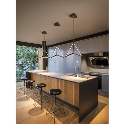 Led Triangle Iron Pendant Lights Dining Room Bedroom Modern Geometric Bar Lamps Nordic Balcony Aisle Hat Hanging Lights Fixtures