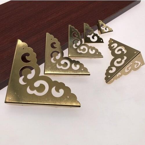 Antique Copper Covered Corner Camphor Wood Box Edge Copper Corner Protection Chinese Furniture Pure Copper Accessories Three