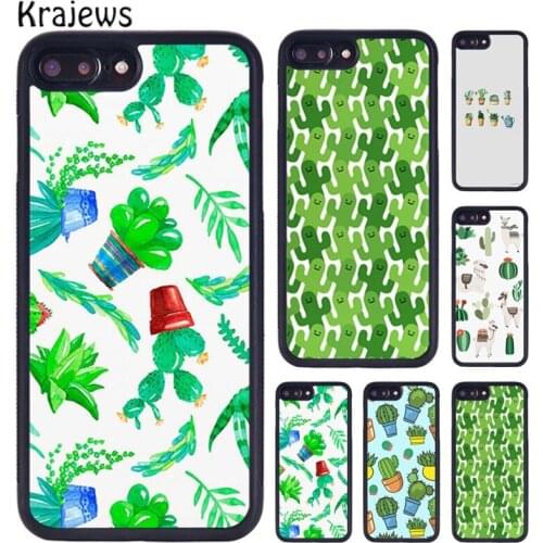 Krajews Funny Cactus Pattern TPU Mobile Phone Case For iPhone X XR XS 11 12 Pro MAX 5 6 6S 7 8 Plus Samsung Galaxy S7 S8 S9 S10