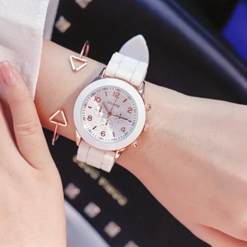 Geneva Style Womens Fashion Silicone Watches Casual Female Quartz Wristwatches 2019 Ulzzang Popular Brand Clock Reloj Mujer