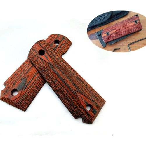 1 Pair Rosewood Durable Gun Grips Anti-slip DIY Handles Material for 1911 Models