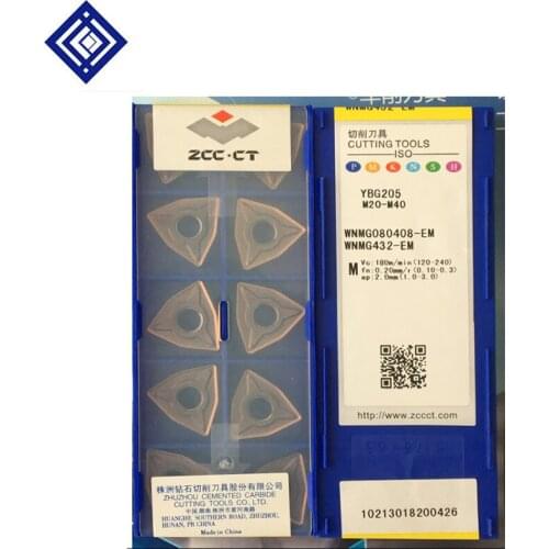 10pcs/lots YBG205 WNMG080412-EM WNMG080408-EM CNC Carbide Turning Inserts CNC Blade