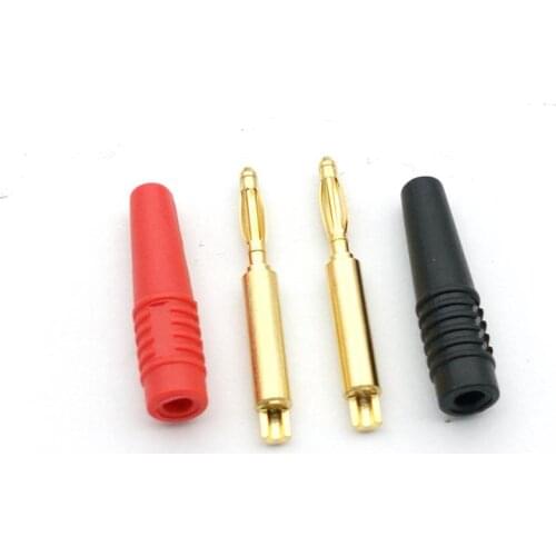 100pcs copper 2mm Banana Plug soldering Gold Plated connector