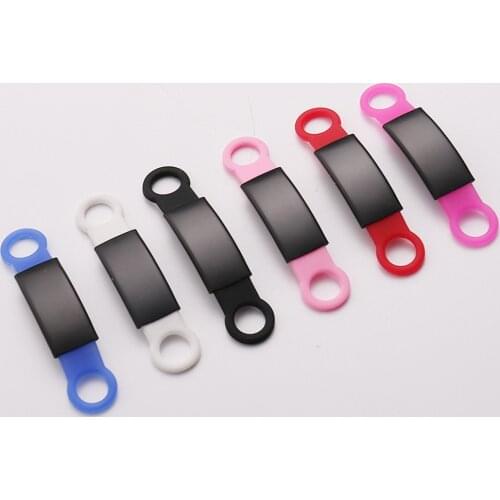 12Pcs/Lot Tensile Rubber Silicone Stainless Steel Dog ID Tag Personalized Engraved Dog Collar Anti-lost Nameplate Pendant