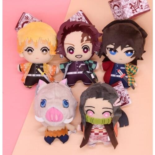 15cm Anime Demon Slayer Plush Toys Doll Kimetsu No Yaiba Agatsuma Zenitsu Nezuko Hashibira Figure Cartoon Toys Kids Gift